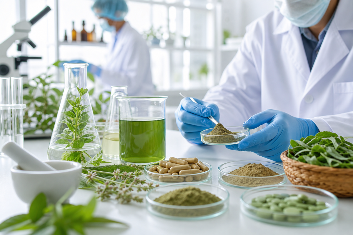 Herbal medicine quality testing in a GMP lab