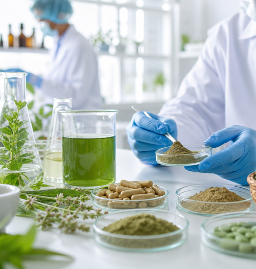 Herbal medicine quality testing in a GMP lab
